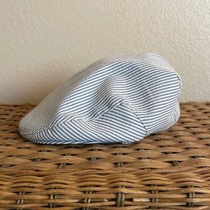 Vintage Mallory by Stetson seersucker newsboy cap
